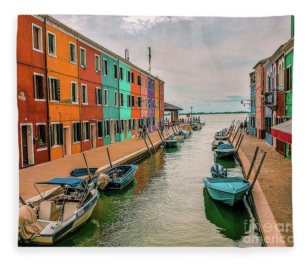  Fleece Blanket featuring the photograph Burano, Italy #1 by Ken Arcia