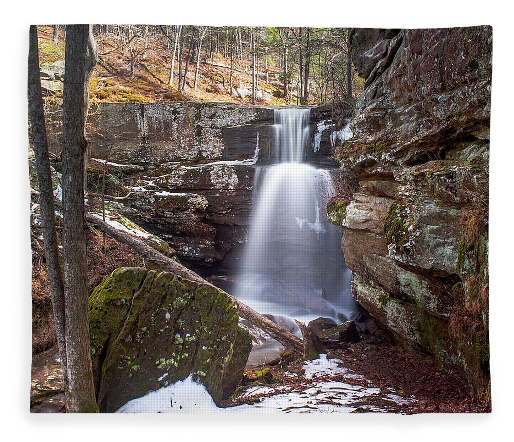 Waterfall Fleece Blanket featuring the photograph Burden Falls by Grant Twiss
