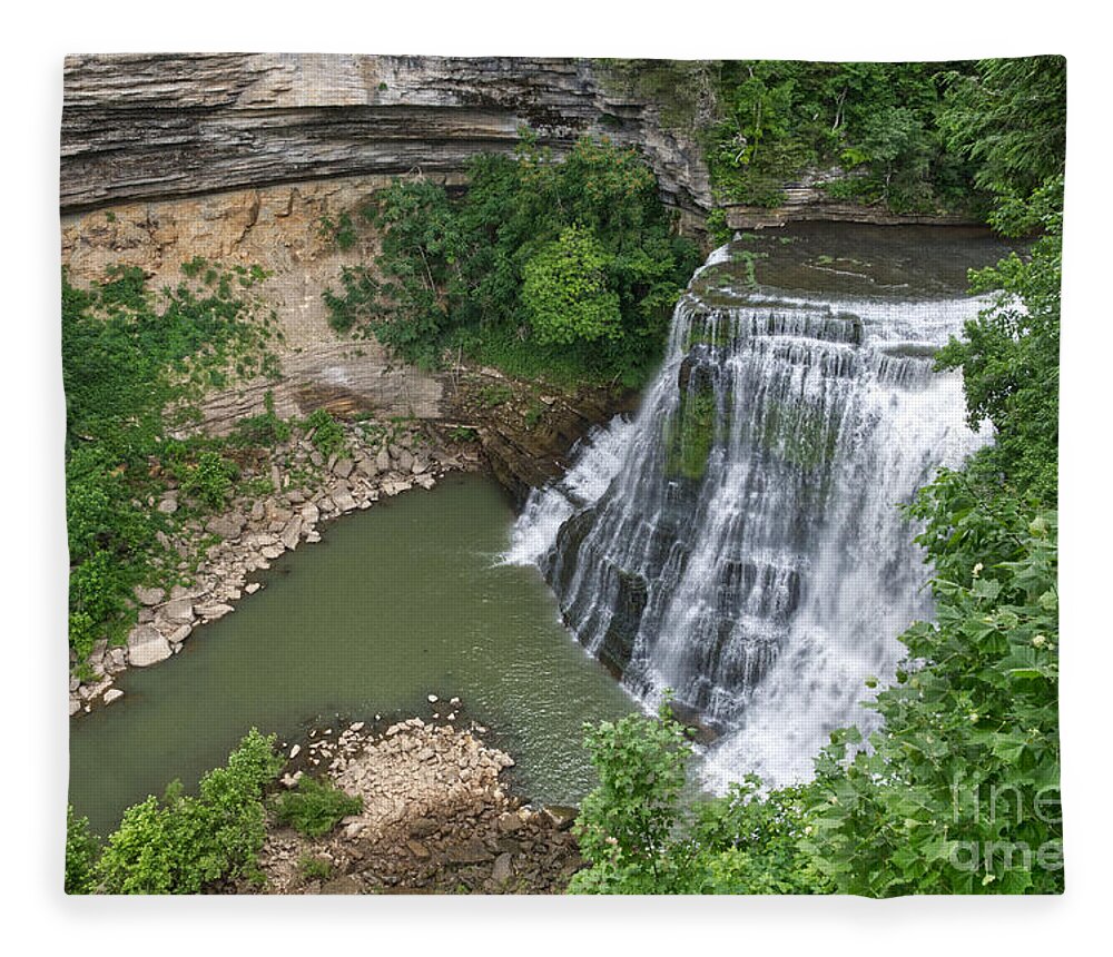 Burgess Falls State Park Fleece Blanket featuring the photograph Burgess Falls 2 by Phil Perkins