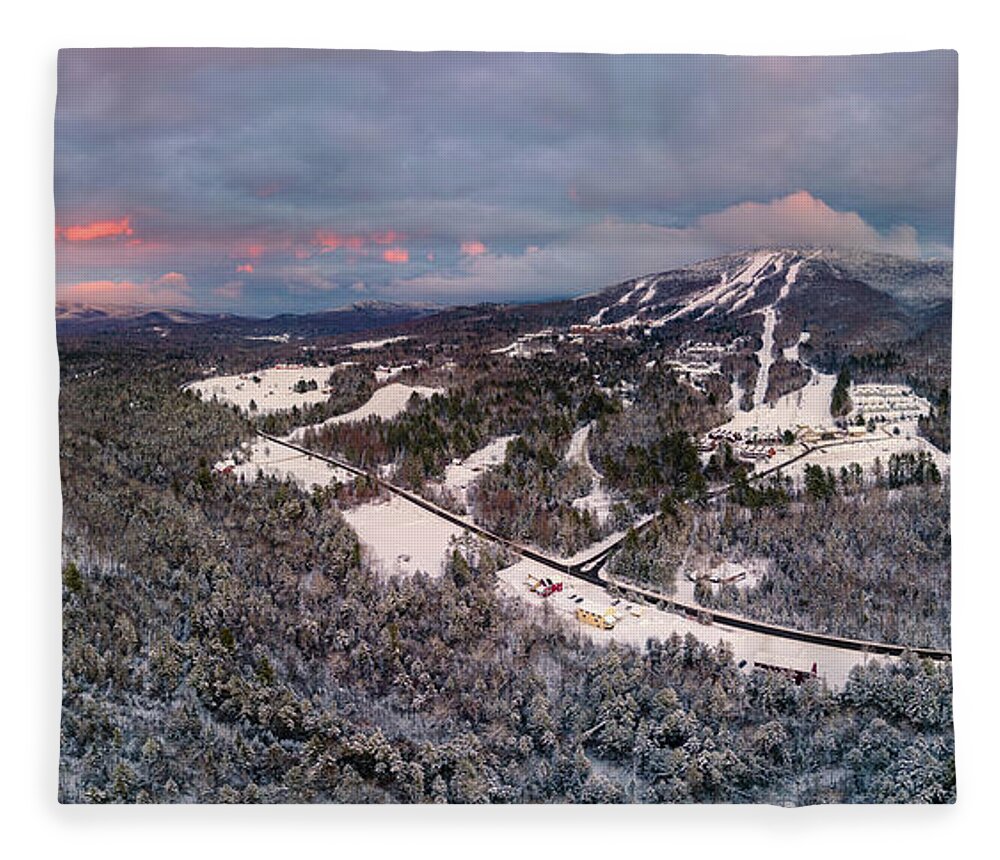2021 Fleece Blanket featuring the photograph Burke Mountain, VT at Sunset by John Rowe