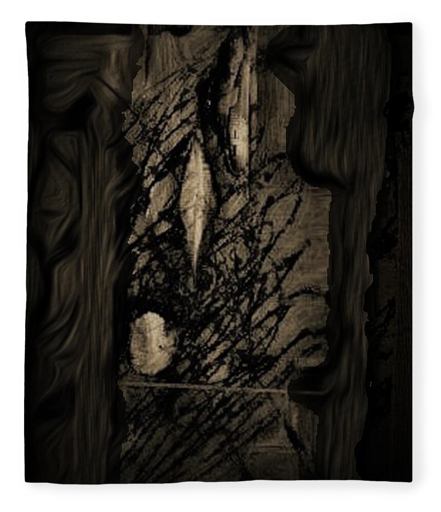Burnt Memories Fleece Blanket featuring the digital art Burnt Memories 2 by Aldane Wynter