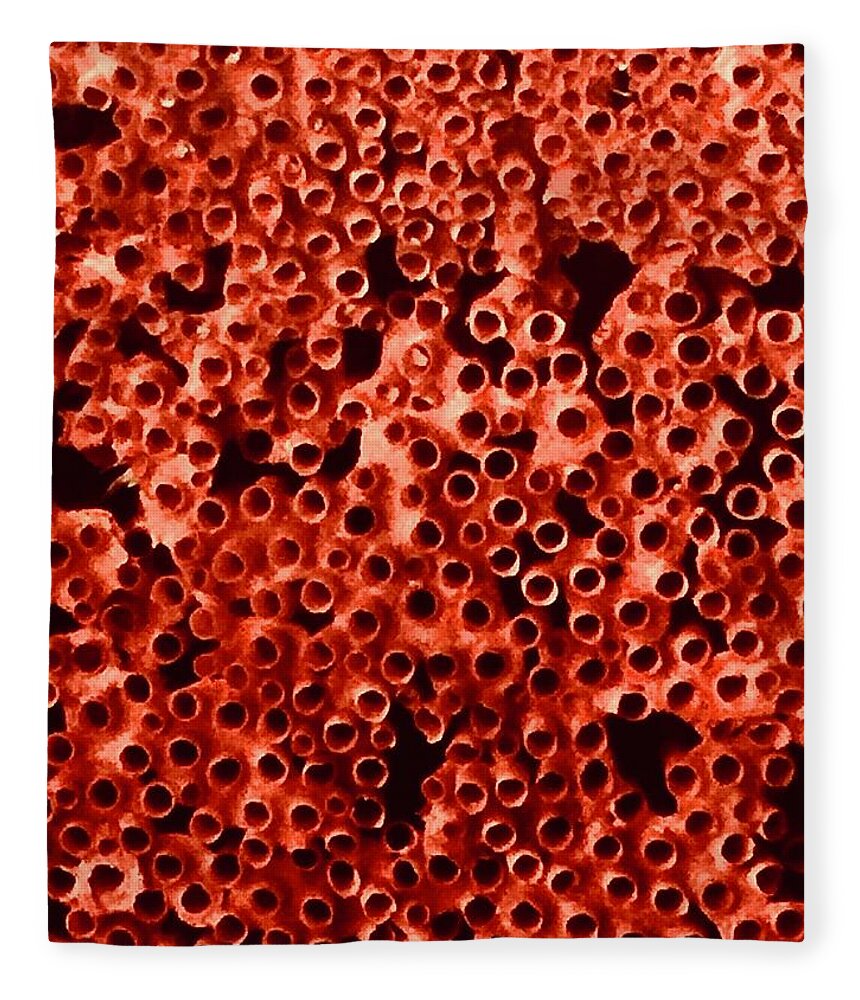 Red Fleece Blanket featuring the photograph Burst Bubbles by Kerry Obrist