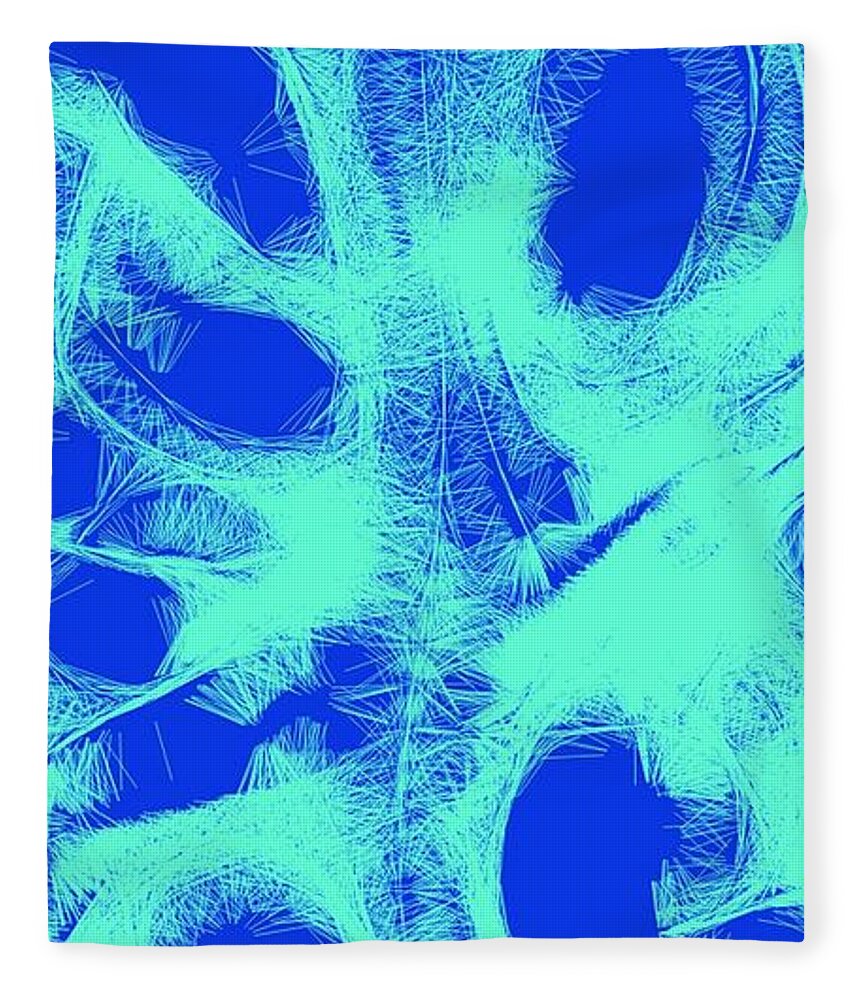 Butterfly Fleece Blanket featuring the digital art Buterfly blue by Ljev Rjadcenko