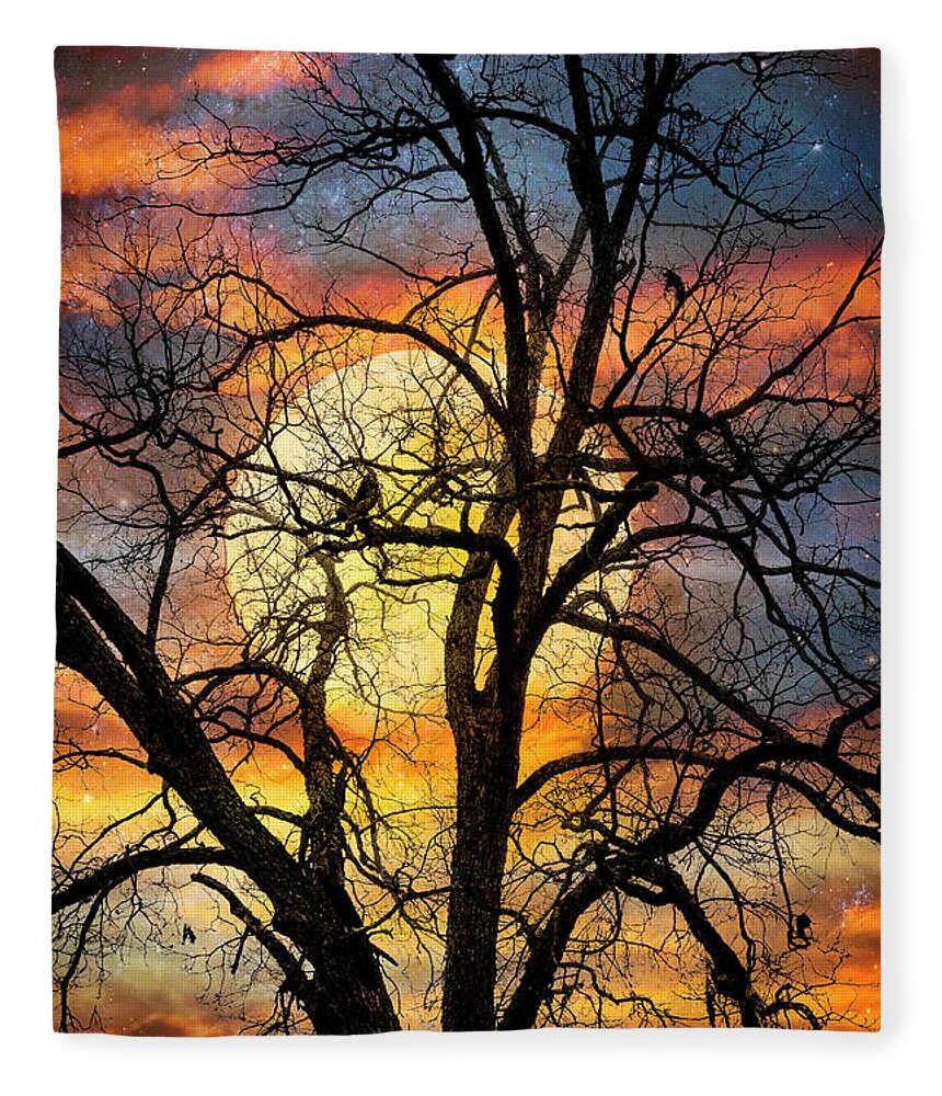 Carolina Fleece Blanket featuring the photograph By the Glow of the Moon by Debra and Dave Vanderlaan