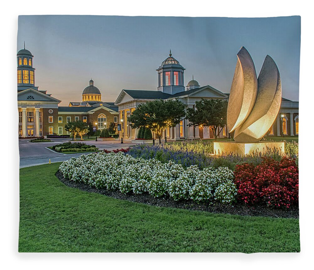 Cnu Fleece Blanket featuring the photograph C N U Campus from Avenue of the Arts by Jerry Gammon