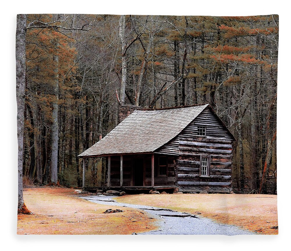 Cabin Fleece Blanket featuring the photograph Cabin Getaway by Rick Nelson