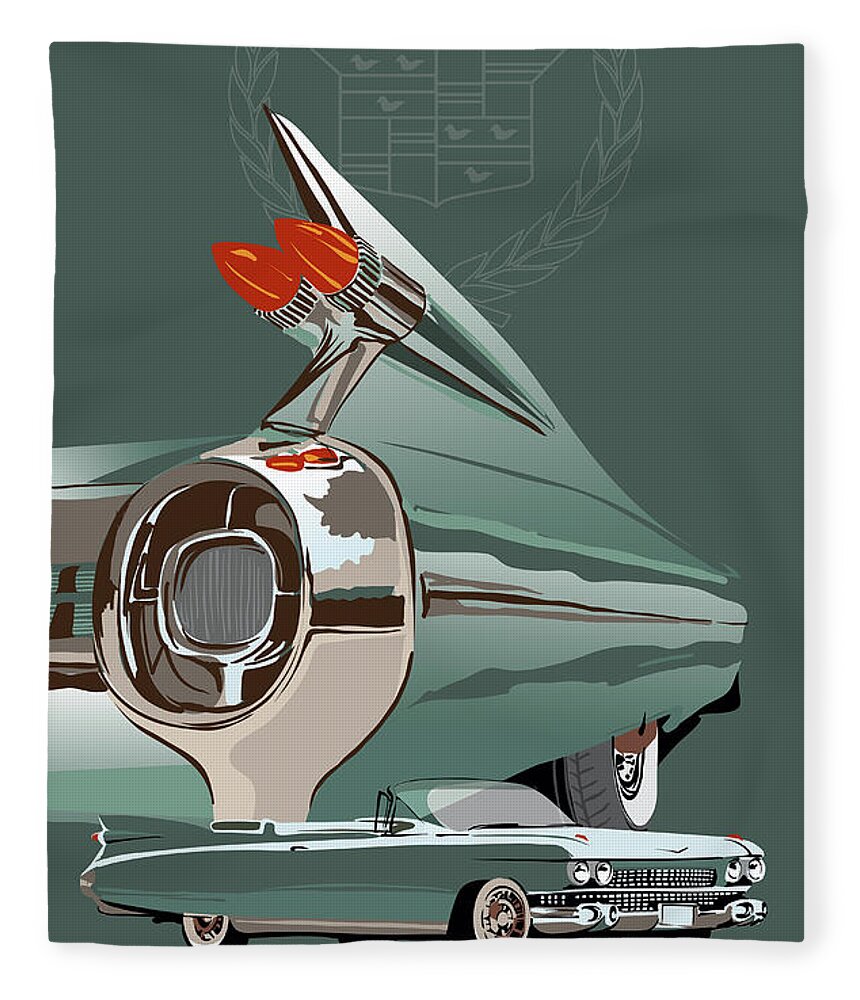 Cadillac Bolero Fleece Blanket featuring the painting Cadillac Bolero by Sassan Filsoof