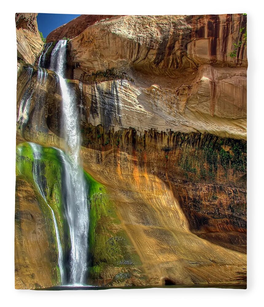 Calf Creek Fleece Blanket featuring the photograph Calf Creek Falls by Farol Tomson