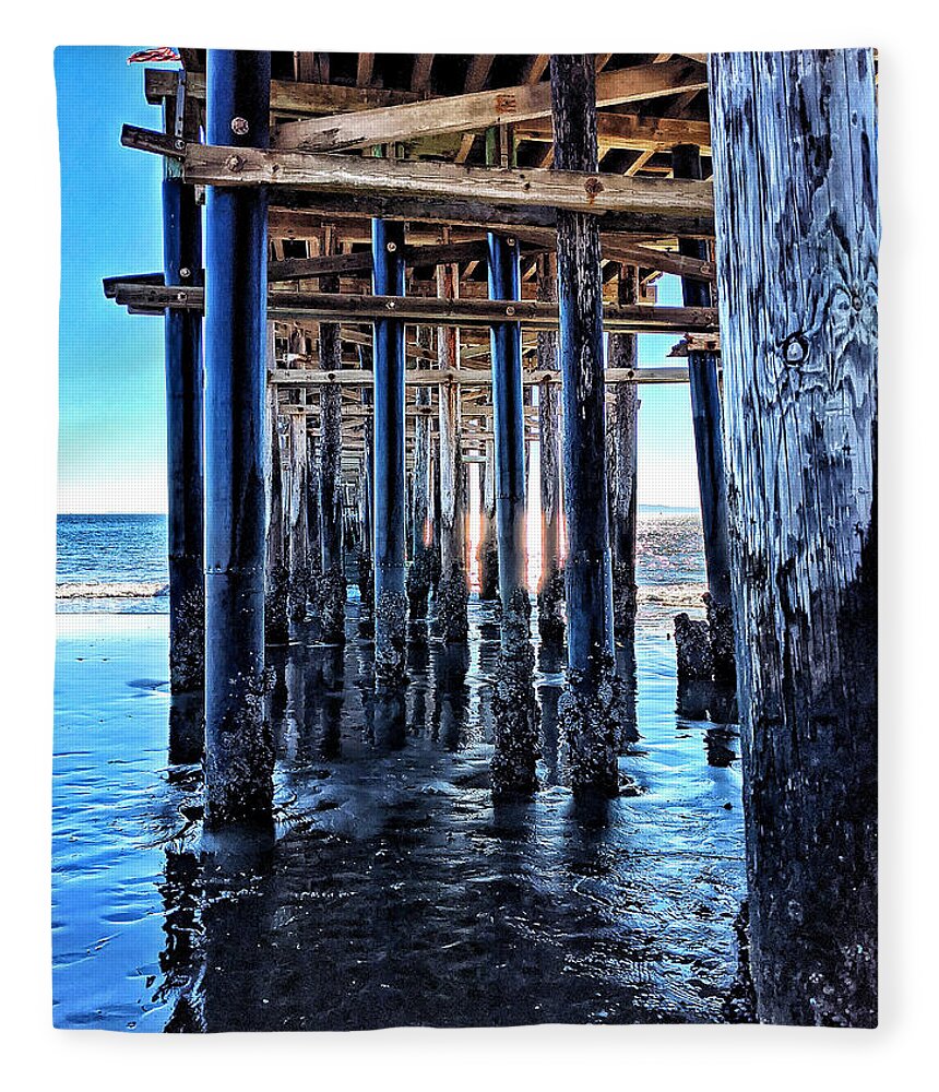 Pier Fleece Blanket featuring the photograph California Pier by David Zumsteg
