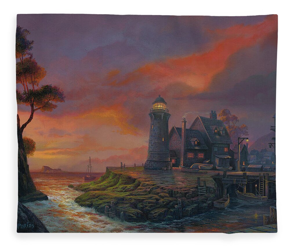 Michael Humphries Fleece Blanket featuring the painting Calm Waters by Michael Humphries