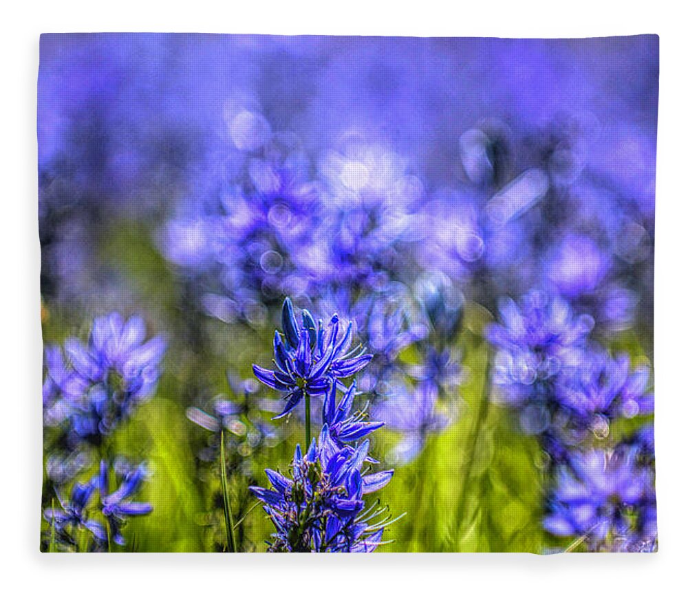 Purple Fleece Blanket featuring the photograph Camas Landscape by Pamela Dunn-Parrish