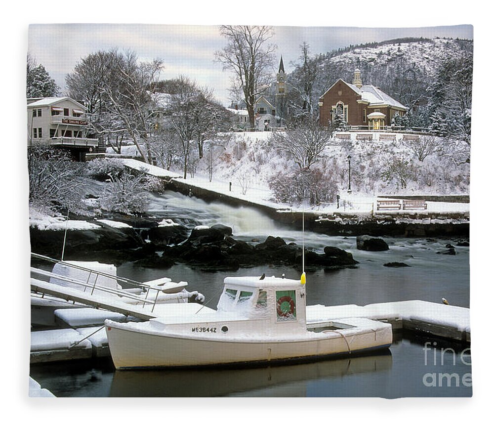 Snow Fleece Blanket featuring the photograph Camden with snow by Kevin Shields