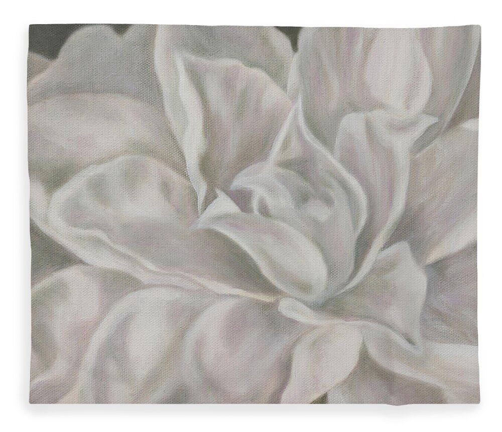 Art Fleece Blanket featuring the painting Camellia by Tammy Pool