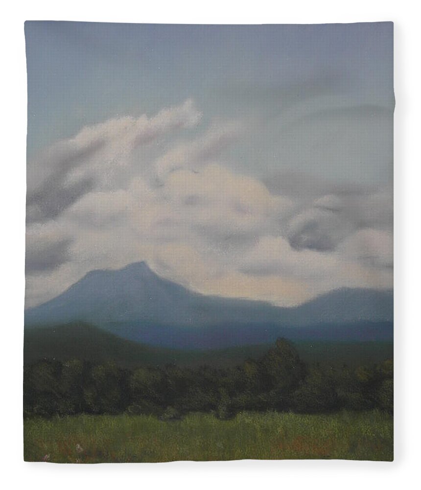Camels Hump Fleece Blanket featuring the pastel Camels Hump by Carol Corliss