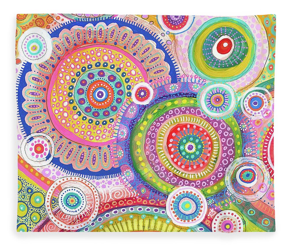Candy Land Fleece Blanket featuring the painting Candy Land by Tanielle Childers