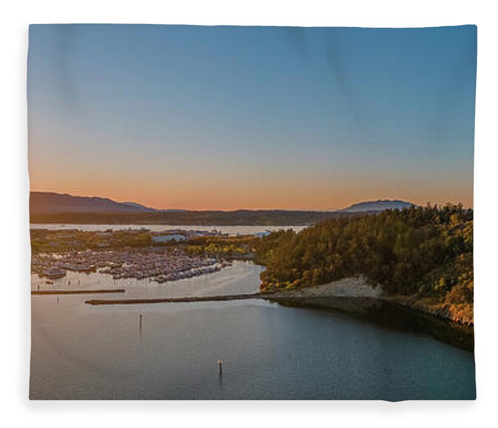 Cap Sante Fleece Blanket featuring the photograph Cap Sante Panorama #1 by Michael Rauwolf