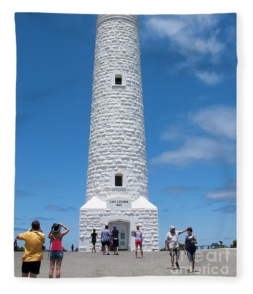 Augusta Fleece Blanket featuring the photograph Cape Leeuwin Lighthouse, Augusta, Western Australia by Elaine Teague