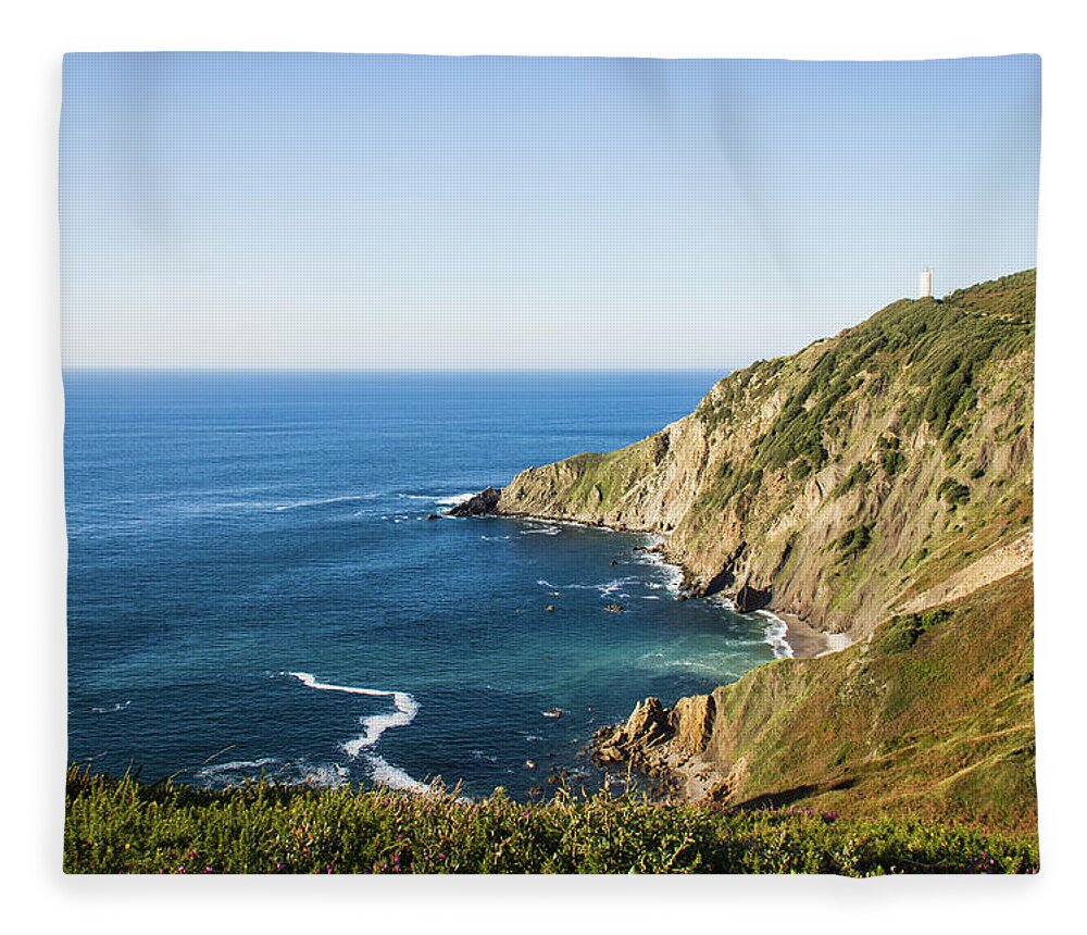 Villano Fleece Blanket featuring the photograph Cape Villano by Josu Ozkaritz