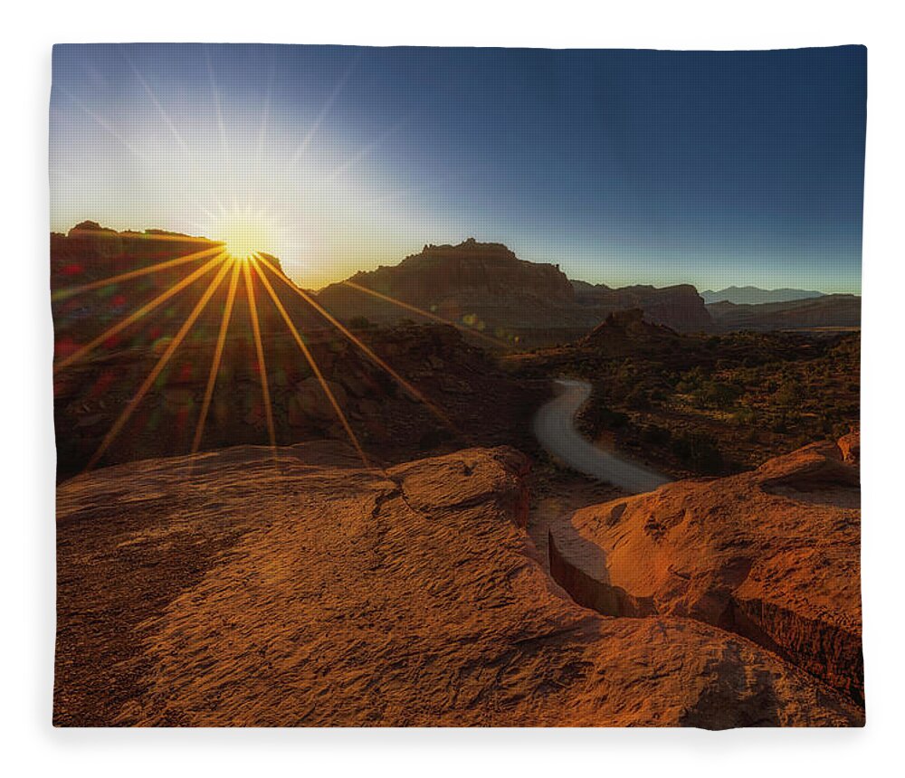 Capitol Reef National Park Fleece Blanket featuring the photograph Capitol Reef Sunrise by Susan Candelario