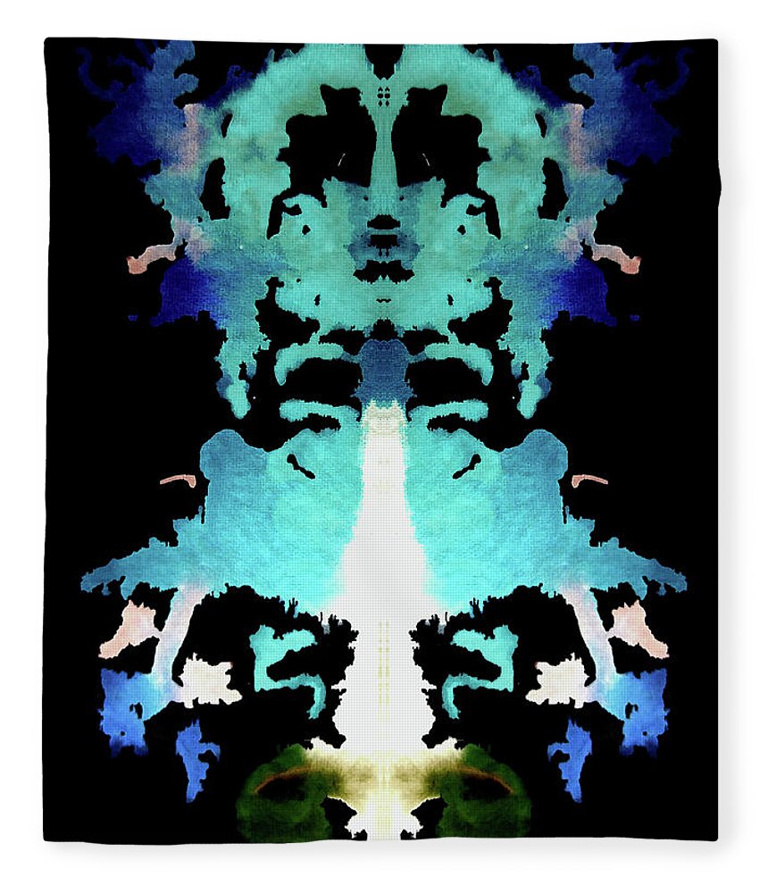 Abstract Fleece Blanket featuring the painting Capricorn Healing by Stephenie Zagorski