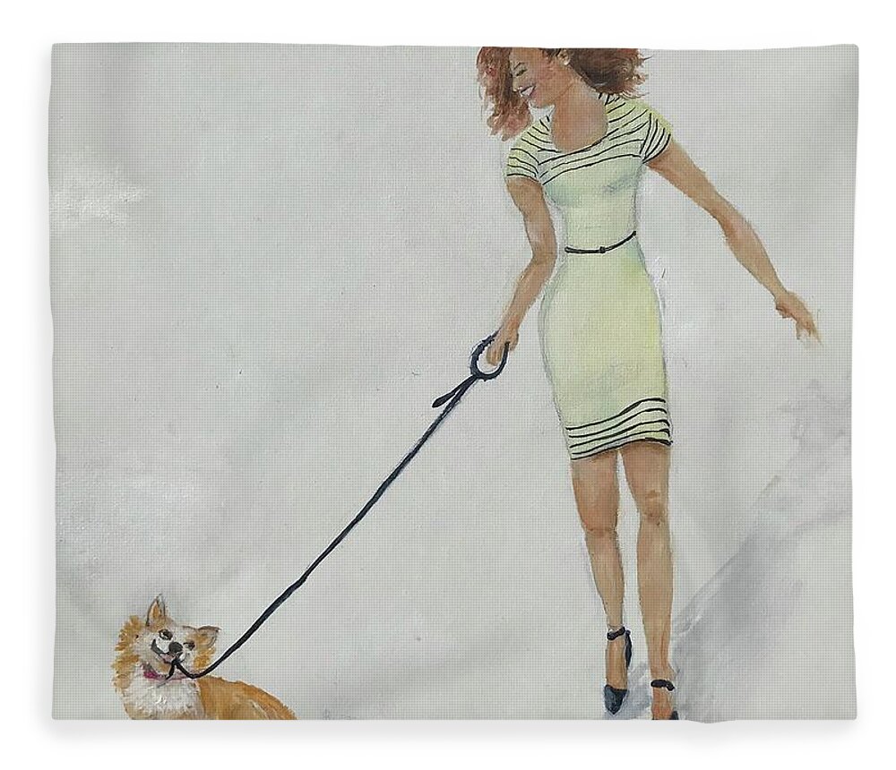 Fashion Illustration Fleece Blanket featuring the painting Captivating Ladies 4 by Deborah Naves