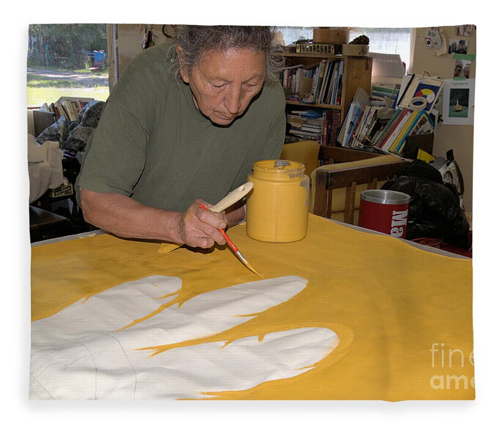 Artist Fleece Blanket featuring the photograph Careful Painting by Kae Cheatham