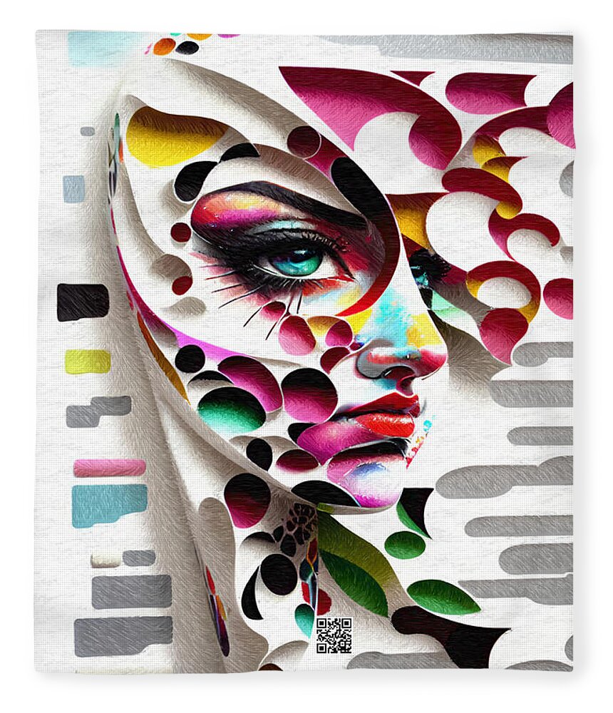 Portrait Artwork Fleece Blanket featuring the digital art Carved Dreams by Rafael Salazar