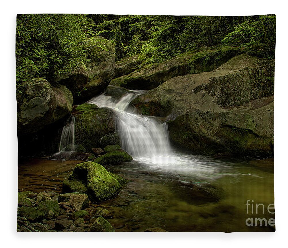 Waterfall Fleece Blanket featuring the photograph Cascade in the Cherokee National Forest by Shelia Hunt