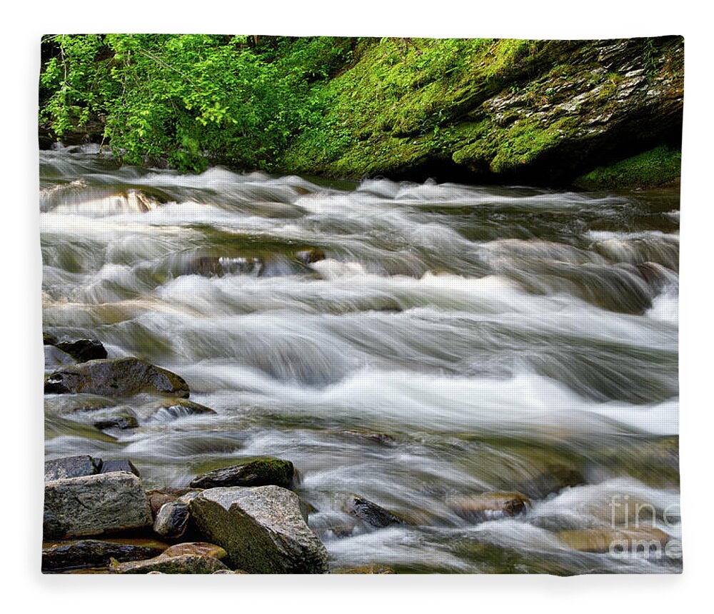  Fleece Blanket featuring the photograph Cascades On Little River 3 by Phil Perkins