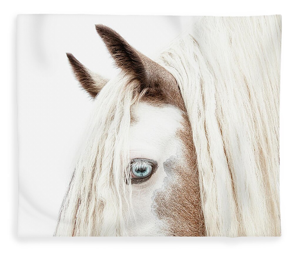 Horse Fleece Blanket featuring the photograph Caspian - Horse Art by Lisa Saint