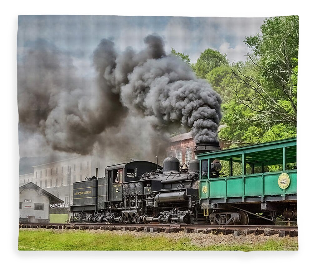 Cass Scenic Railroad State Park Fleece Blanket featuring the photograph Cass Scenic Railroad by Jurgen Lorenzen