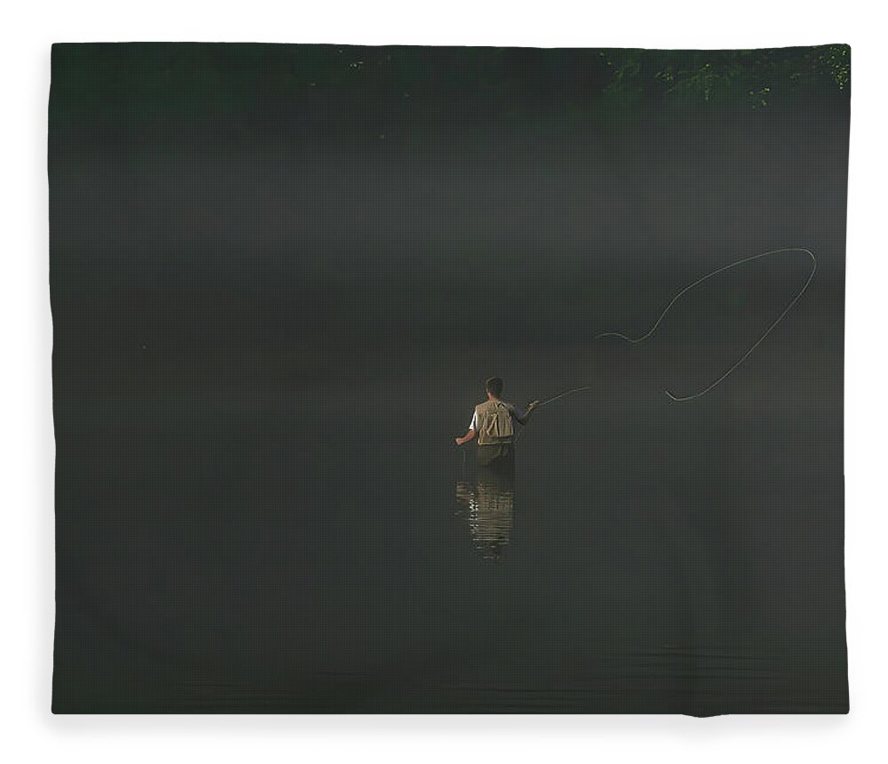 Fishing Fleece Blanket featuring the photograph Cast by Lens Art Photography By Larry Trager