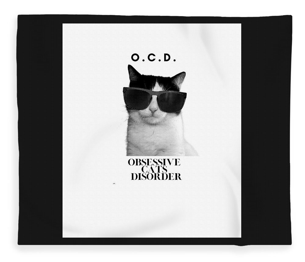 Cat Lover Fleece Blanket featuring the digital art Cat Lover Gift Ideas by Caterina Christakos