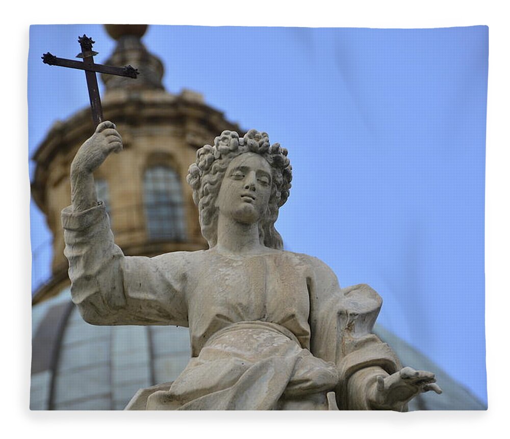 Palermo Fleece Blanket featuring the photograph Cathedral in Palermo, Sicily by Regina Muscarella