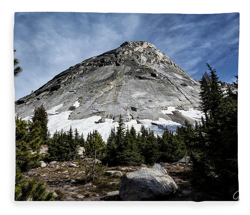 Yosemite Fleece Blanket featuring the photograph Cathedral Lakes Dome by Gary Johnson