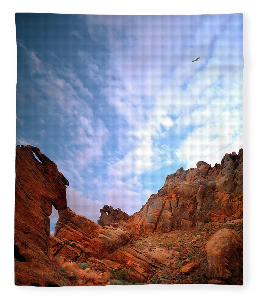 Frank Wilson Fleece Blanket featuring the photograph Caves Cracks And Crevices by Frank Wilson