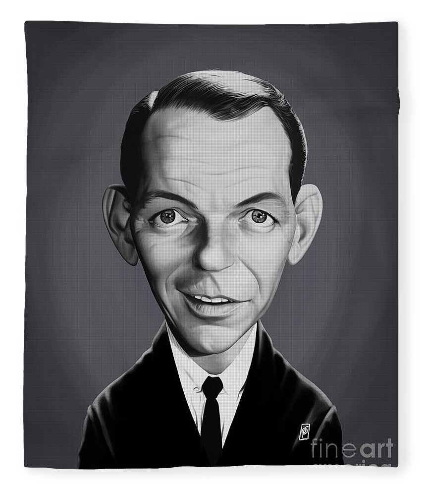 Illustration Fleece Blanket featuring the digital art Celebrity Sunday - Frank Sinatra by Rob Snow
