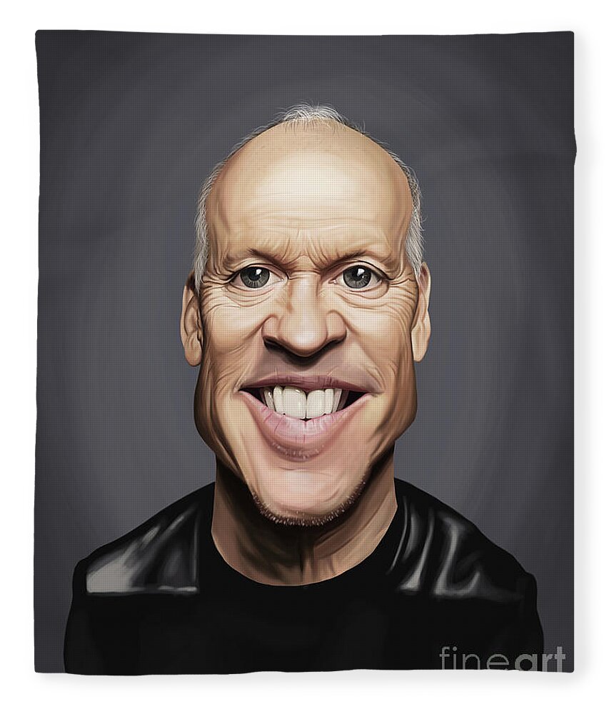 Illustration Fleece Blanket featuring the digital art Celebrity Sunday - Michael Keaton by Rob Snow