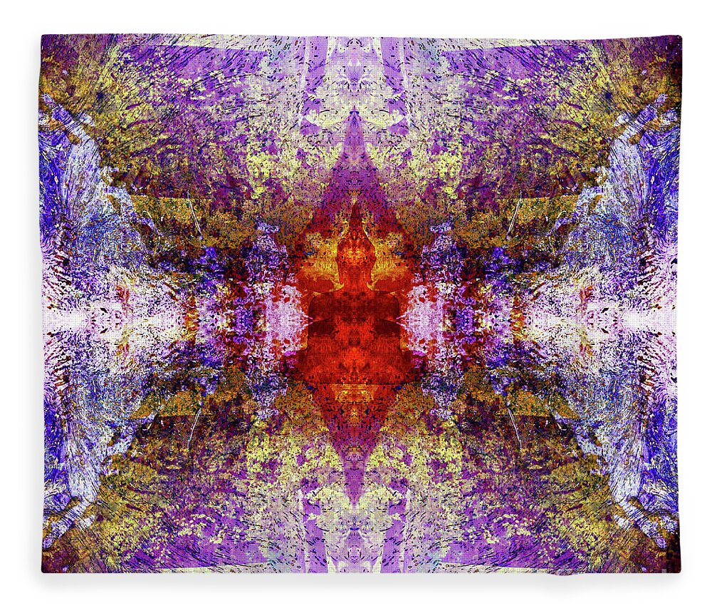 Spiritual Fleece Blanket featuring the digital art Center Of My Being by Atousa Raissyan