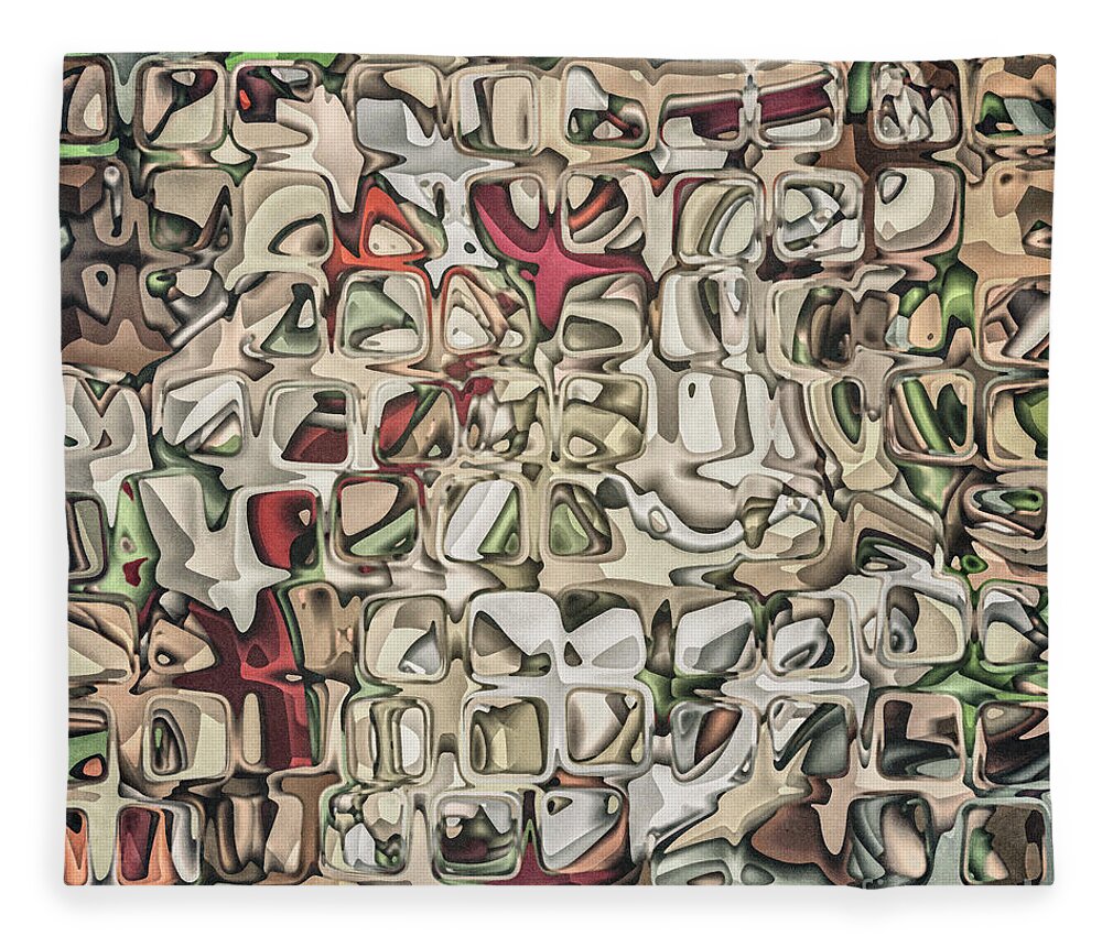 Earth Tones Fleece Blanket featuring the digital art Chaos and Texture by Phil Perkins