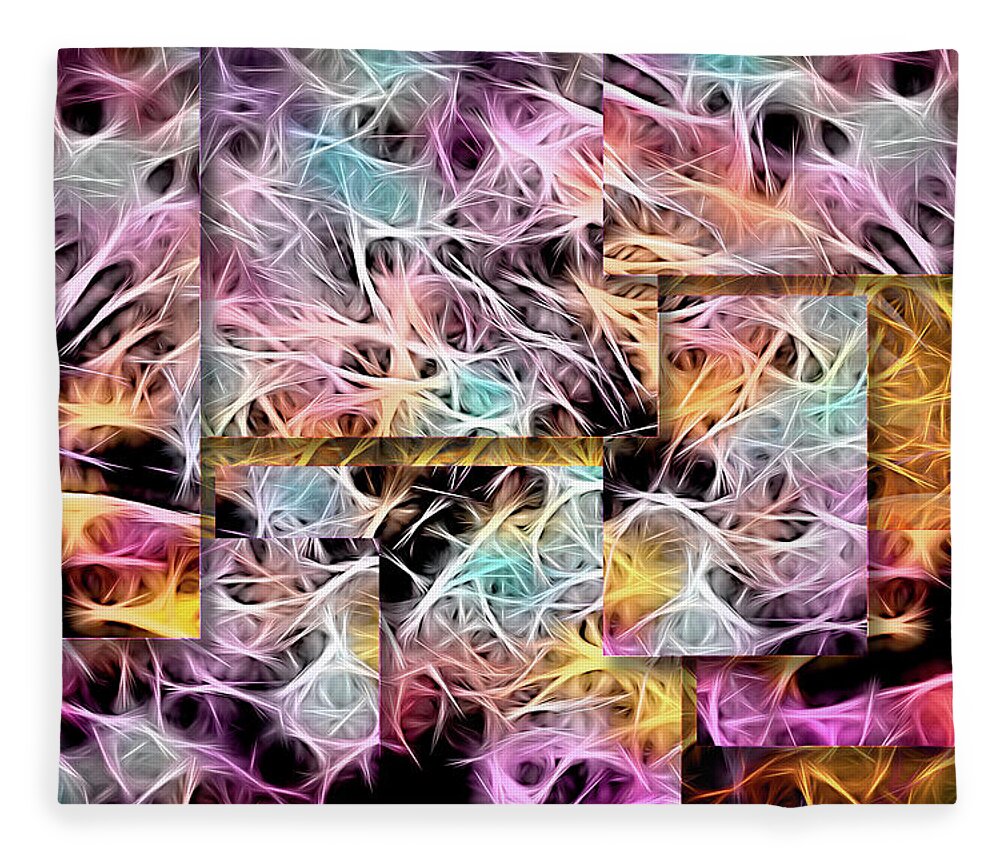 Abstract Fleece Blanket featuring the digital art Chaos in Moderation by Jason Fink
