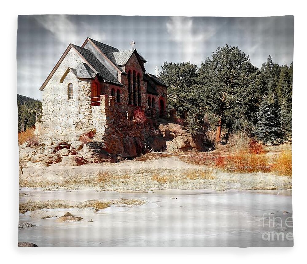Chapel On The Rock Fleece Blanket featuring the photograph Chapel on the Rock Colorado by Veronica Batterson