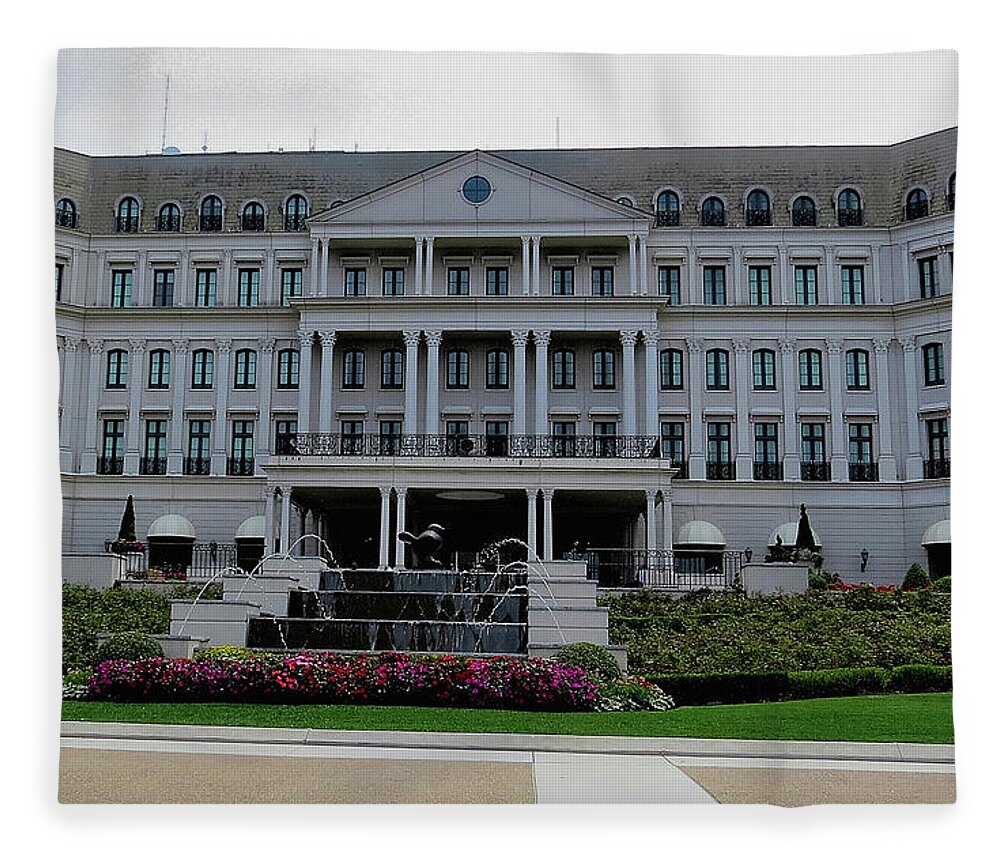 Resorts Fleece Blanket featuring the photograph Chateau Lafayette at Nemacolin Woodlands Resort in Pennsylvania by Linda Stern