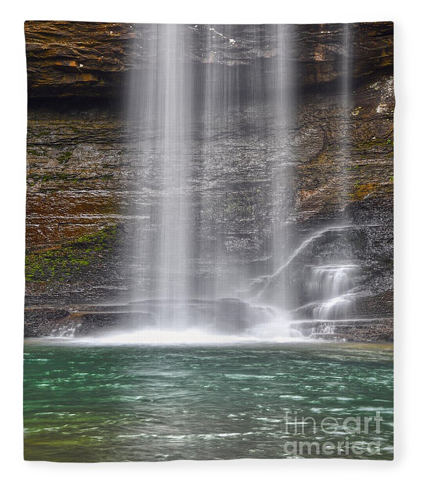 Hemlock Falls Fleece Blanket featuring the photograph Cherokee Falls 5 by Phil Perkins