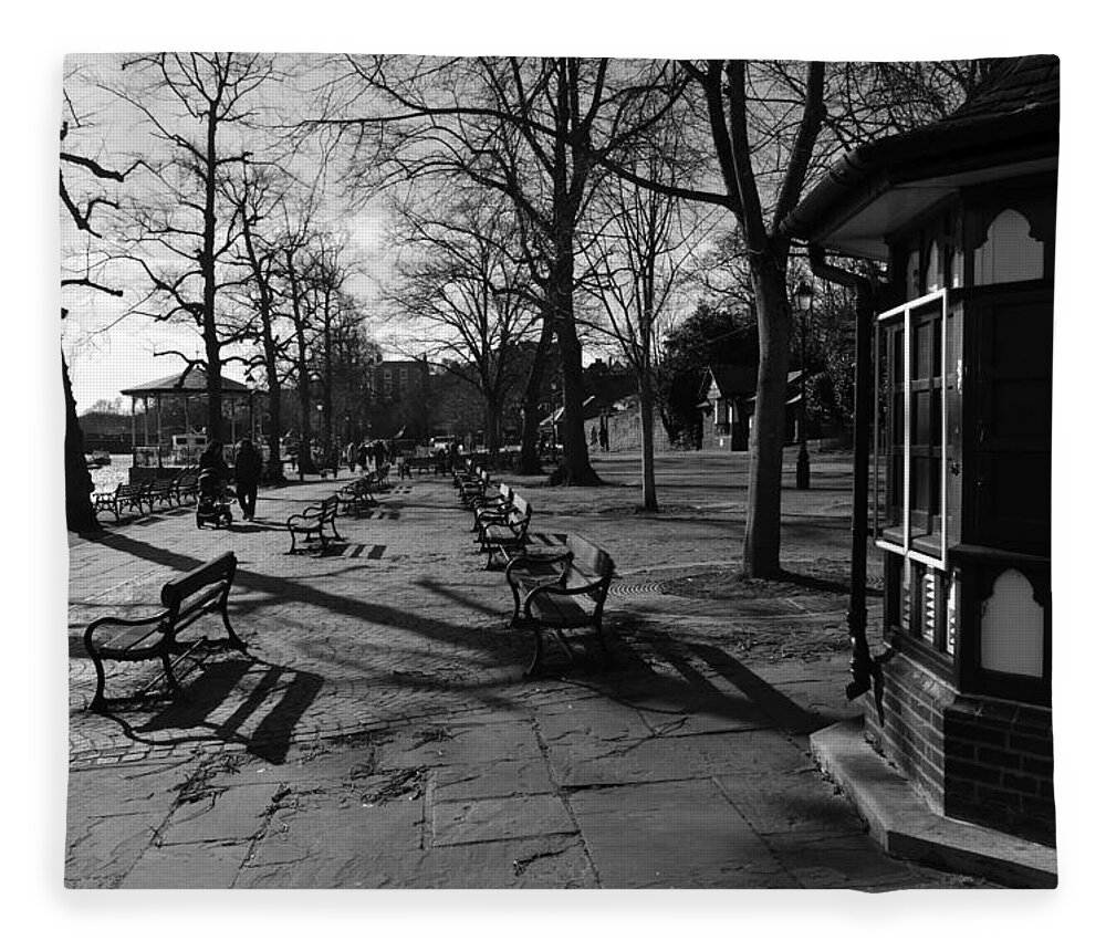 Cheshire Fleece Blanket featuring the photograph CHESTER. The Groves. Benches. by Lachlan Main