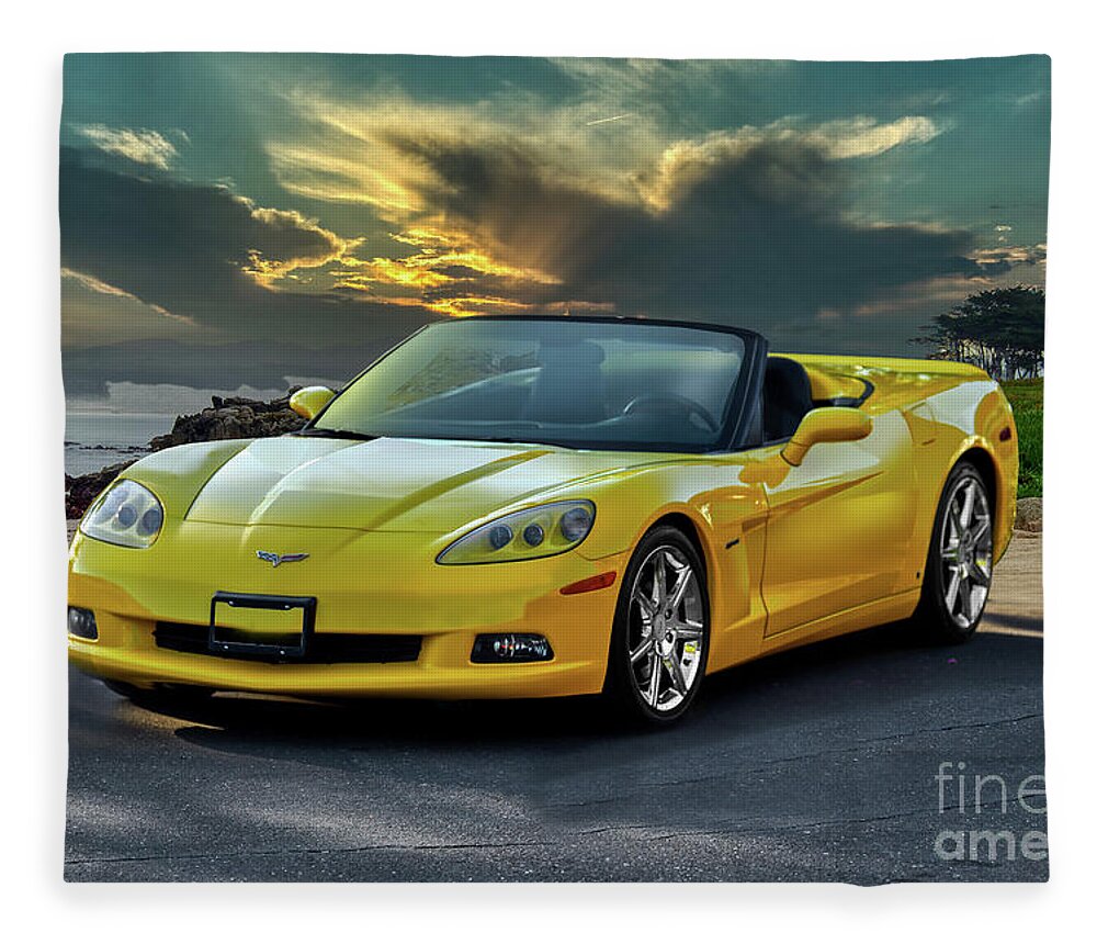 Chevrolet Corvette Fleece Blanket featuring the photograph Chevrolet Corvette Convertible by Dave Koontz