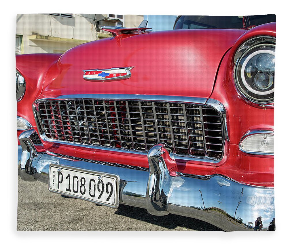 Cuba Fleece Blanket featuring the photograph Chevy by David Lee