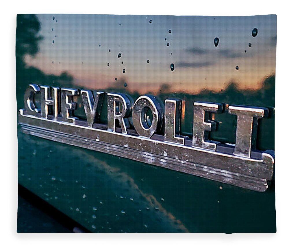 Chevy Fleece Blanket featuring the photograph Chevy Sunset Reflection by Alexis King-Glandon