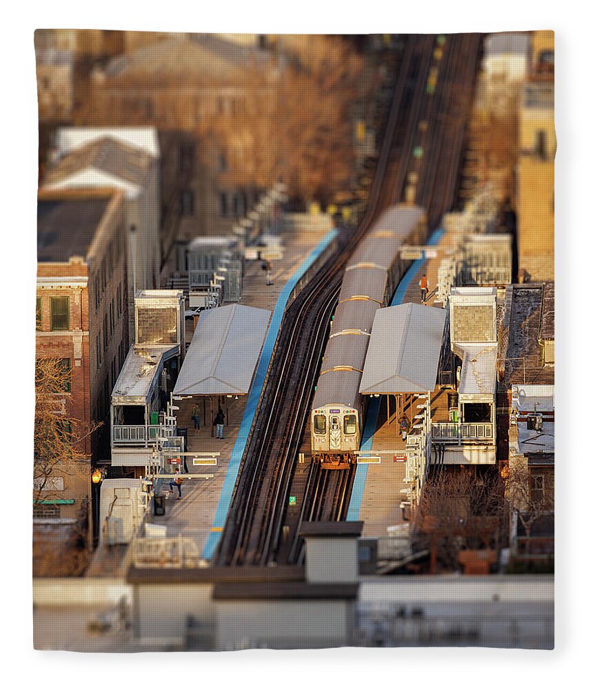 3scape Fleece Blanket featuring the photograph Chicago Brown Line by Adam Romanowicz