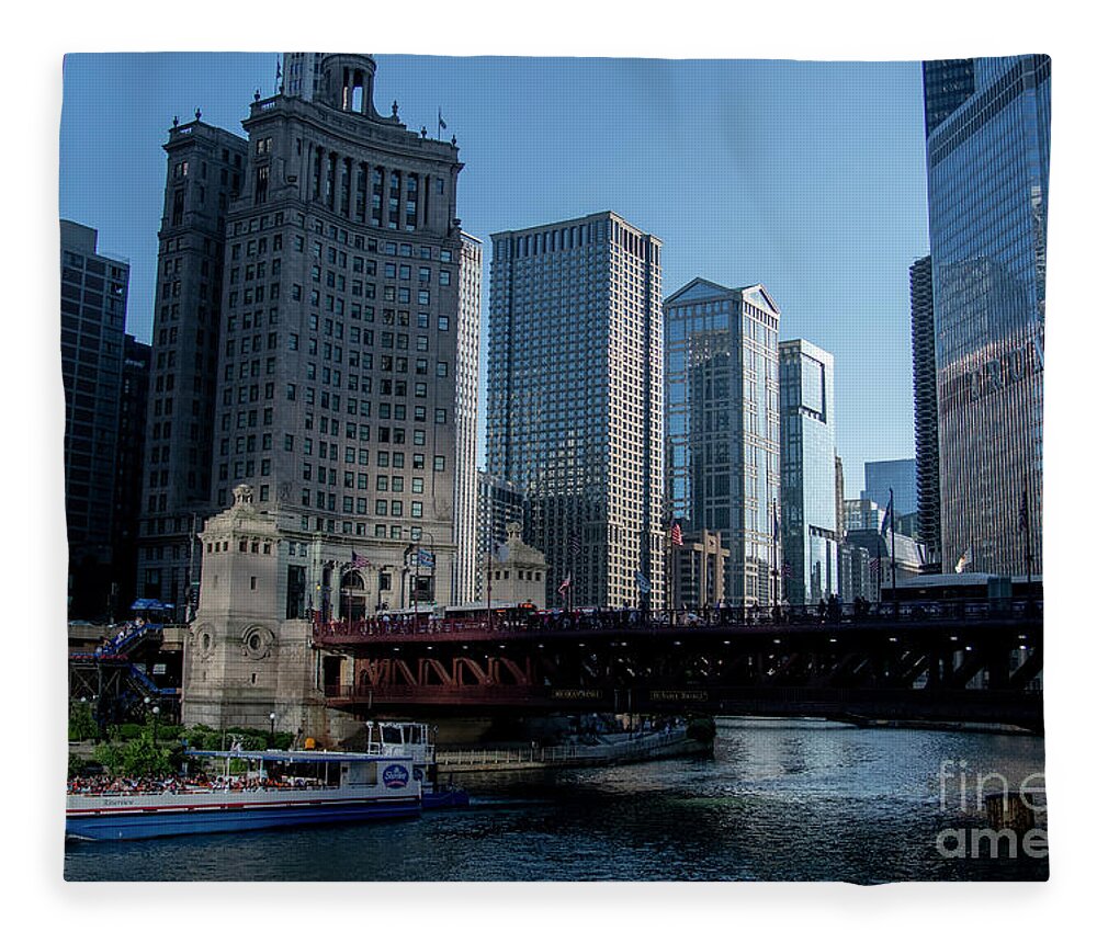 Joshua Mimbs Fleece Blanket featuring the photograph Chicago by FineArtRoyal Joshua Mimbs
